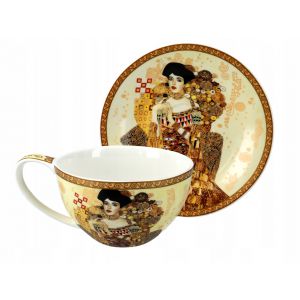 Filiżanka Carmani 360ml ze spodkiem - G. Klimt, Adela kremowa